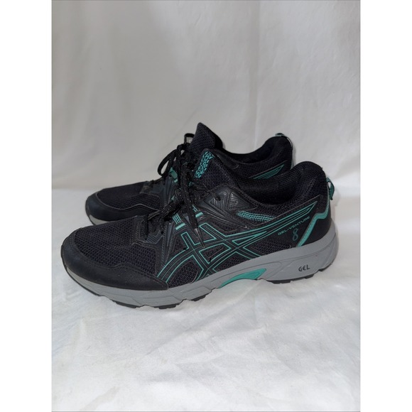 Asics Gel-Venture 8 Running Shoes 1012B230 Women's size 9.5 Black Teal Sneakers - Picture 1 of 7